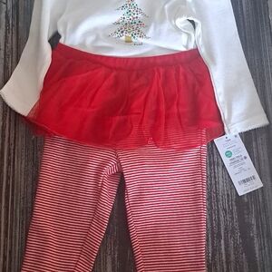 Festive Christmas Tree Outfit with Red Tutu